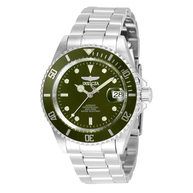 Invicta Pro Diver Stainless Steel Military Green Dial Men's Automatic Watch, 40mm