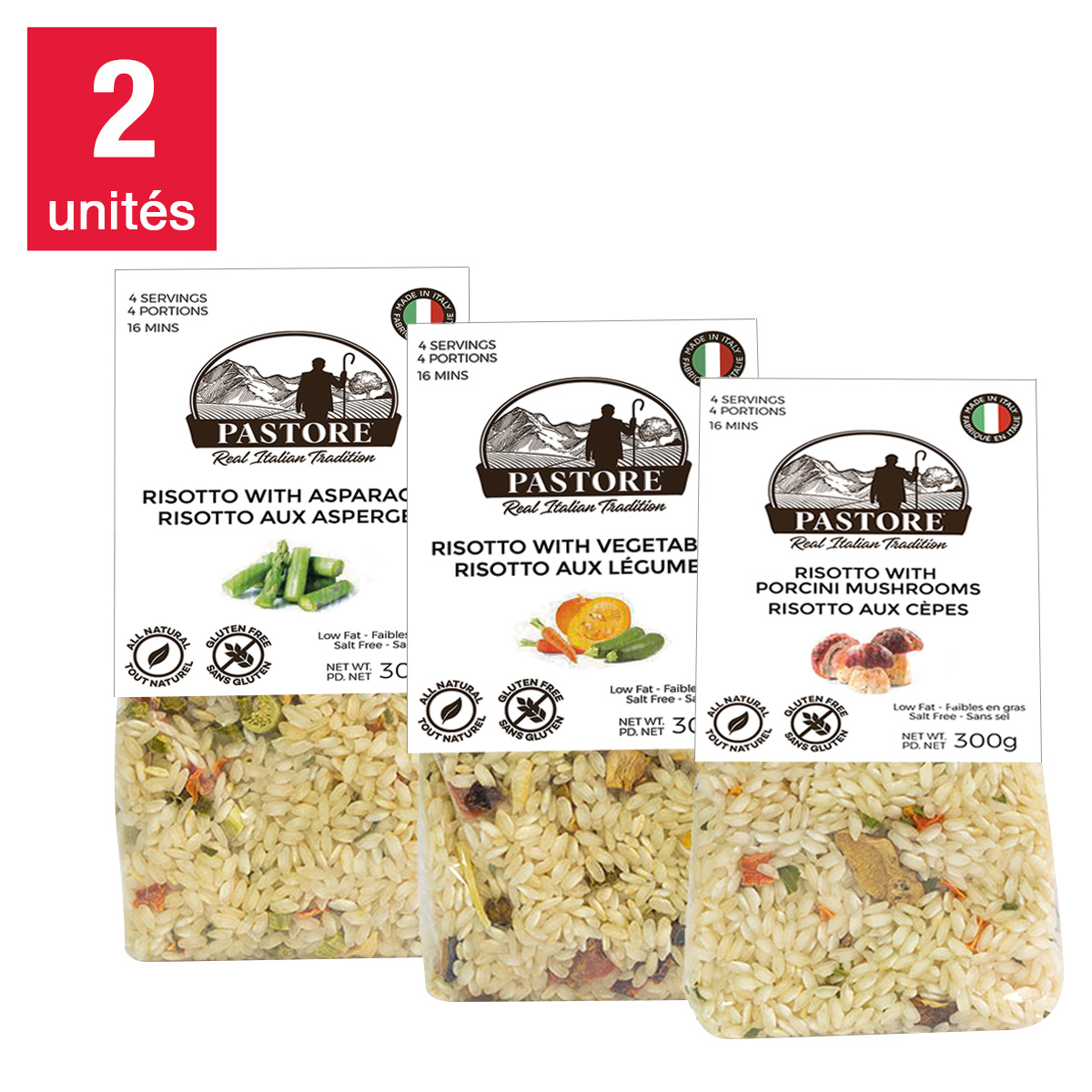 Pastore - Risotto paquet assorti, 6 × 300 g | Costco