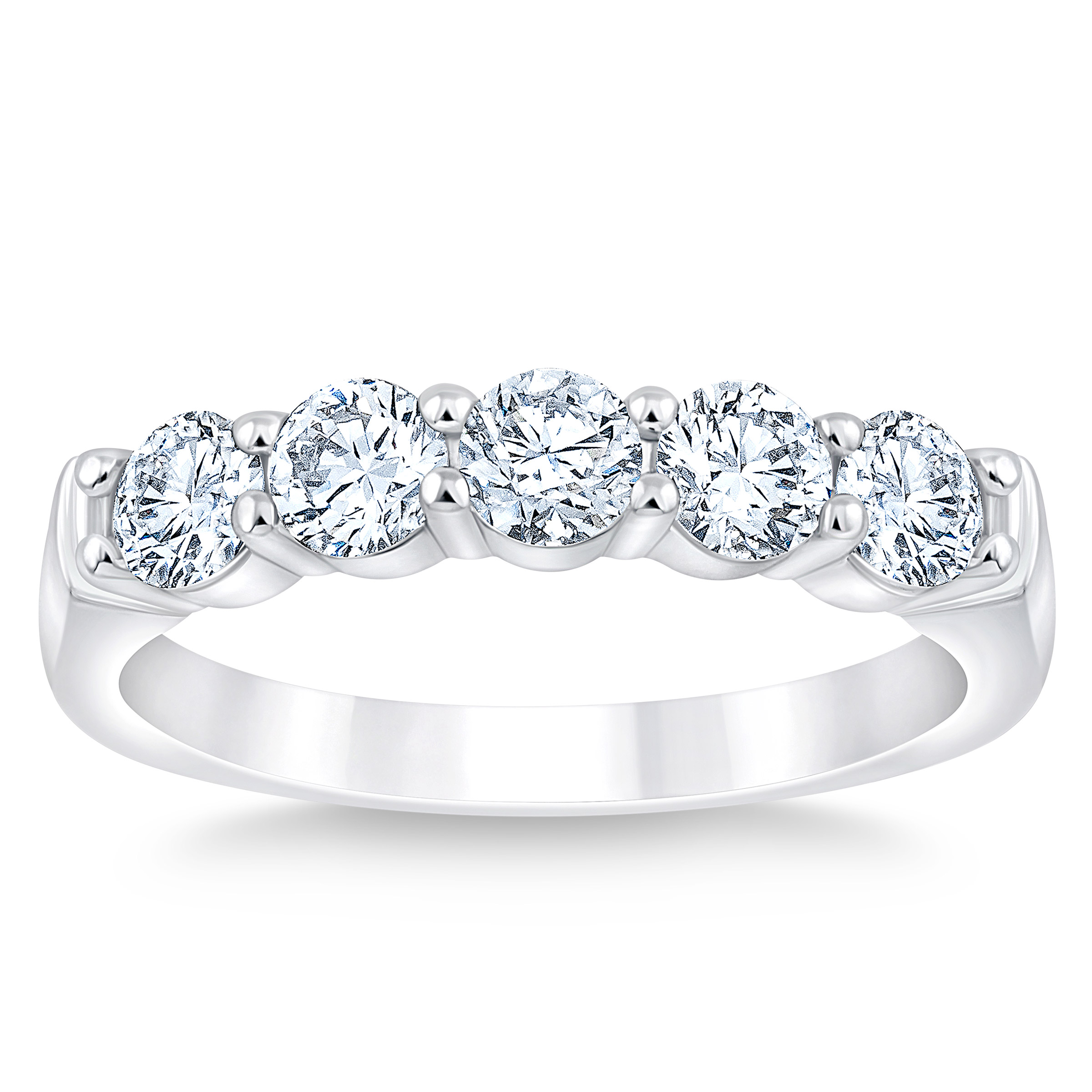 Five Stone Round Brilliant Diamond Ring (0.90 ctw)