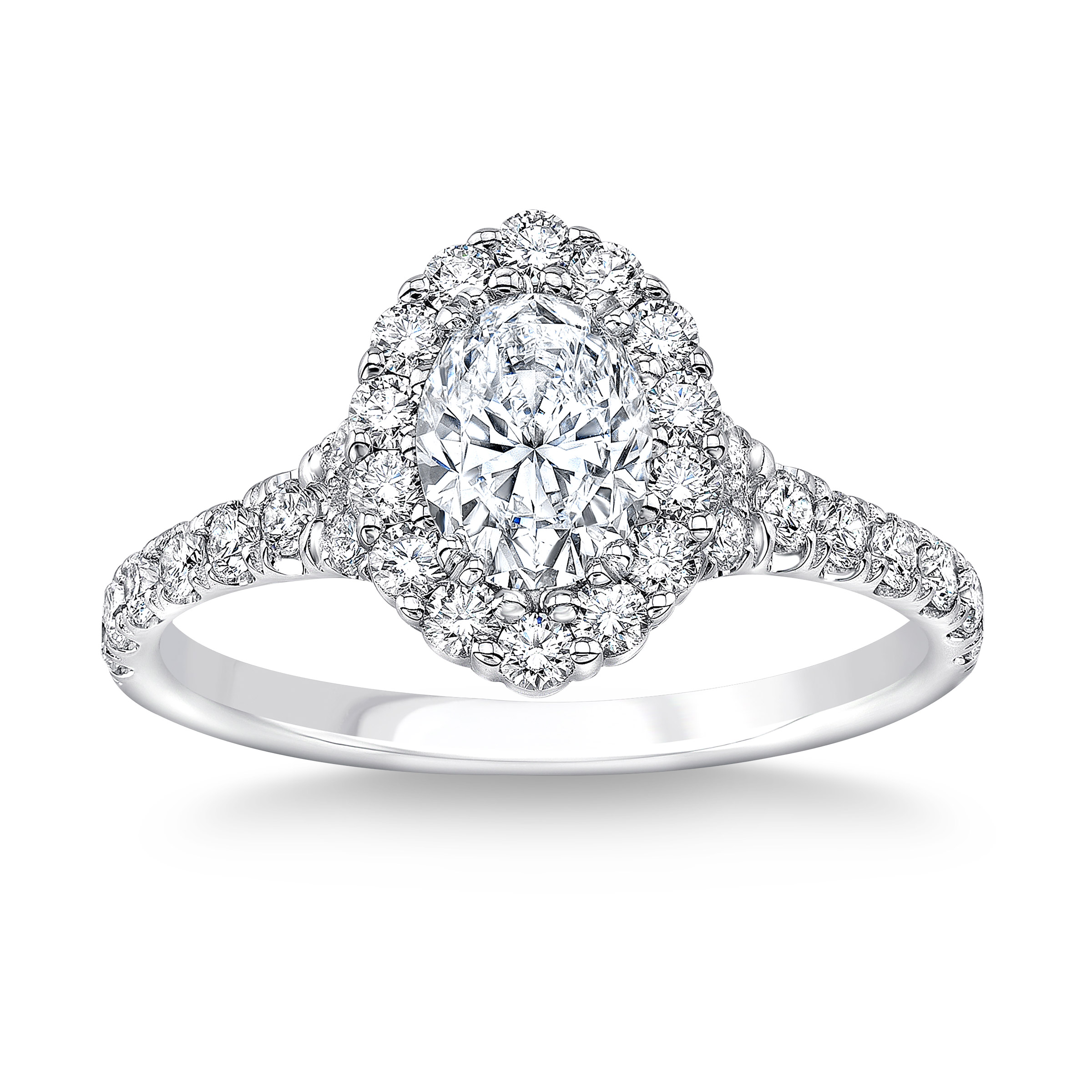 1.33 ctw Oval Cut, Internally Flawless Clarity, F Colour Diamond Halo Ring 