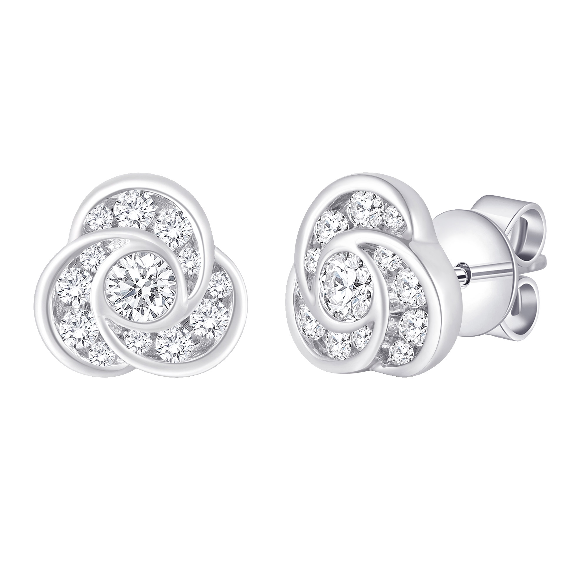Round Brilliant Diamond Floral Earrings (0.50 ctw)