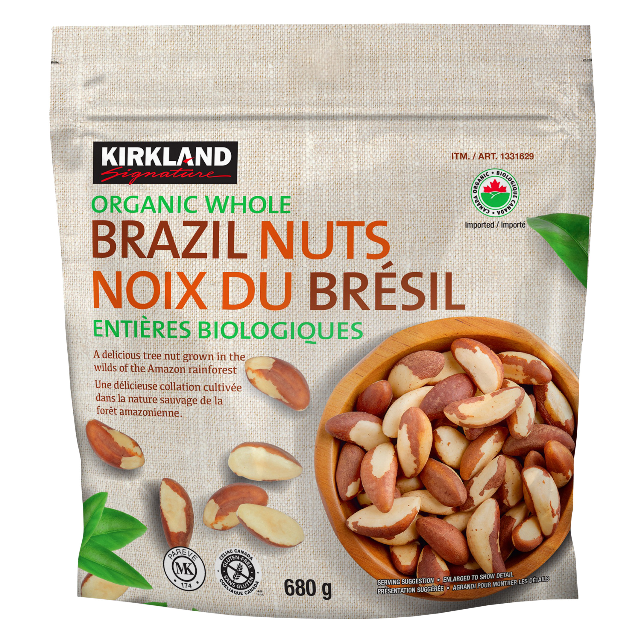 Kirkland Signature Organic Whole Brazil Nuts, 680 g