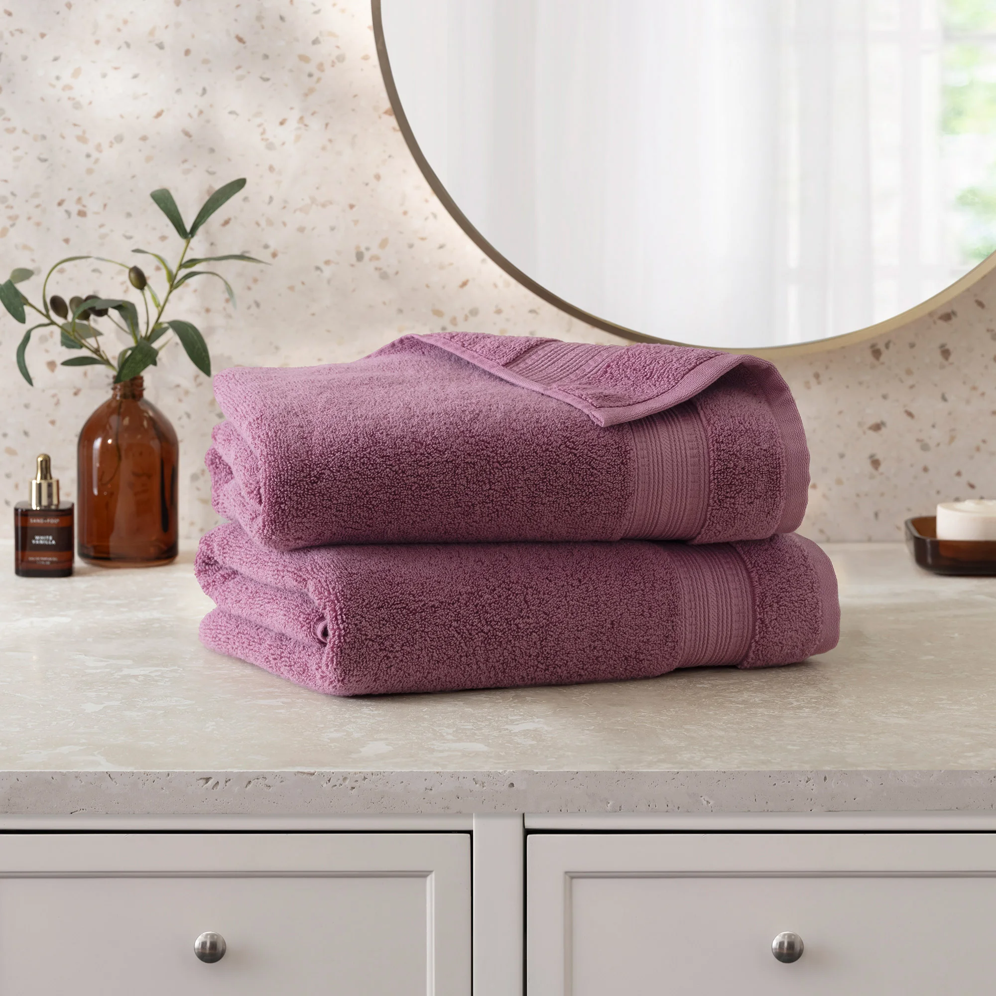 Charisma 100% Hygrocotton Towel Sets - Bath Sheet, Dark Pink