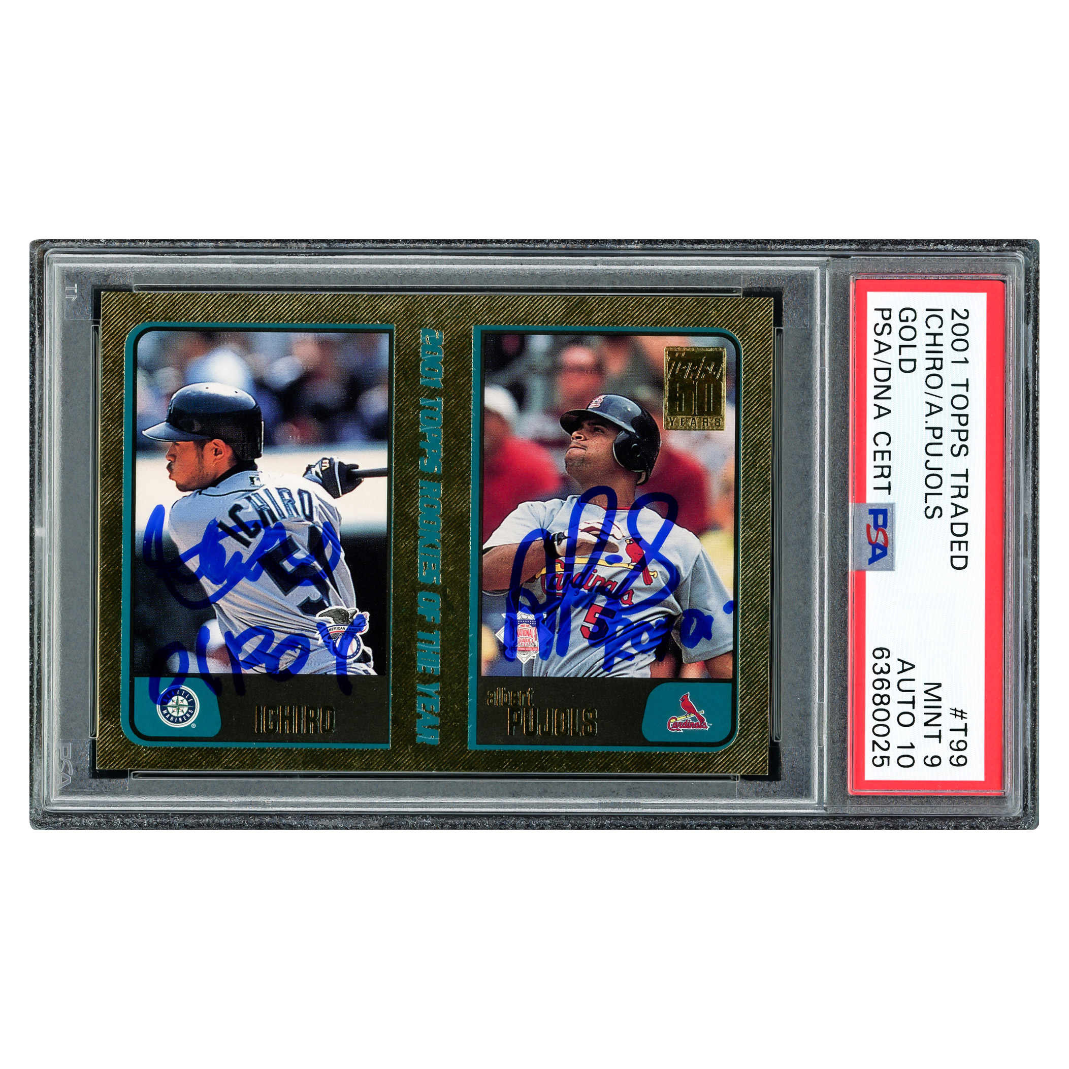 Albert Pujols & Ichiro Suzuki Autographed 2001 Topps Traded
