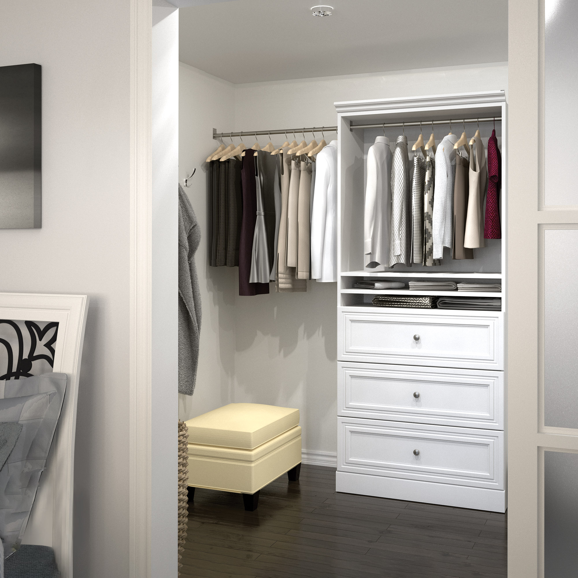 Bestar Organize It White Storage with Drawers