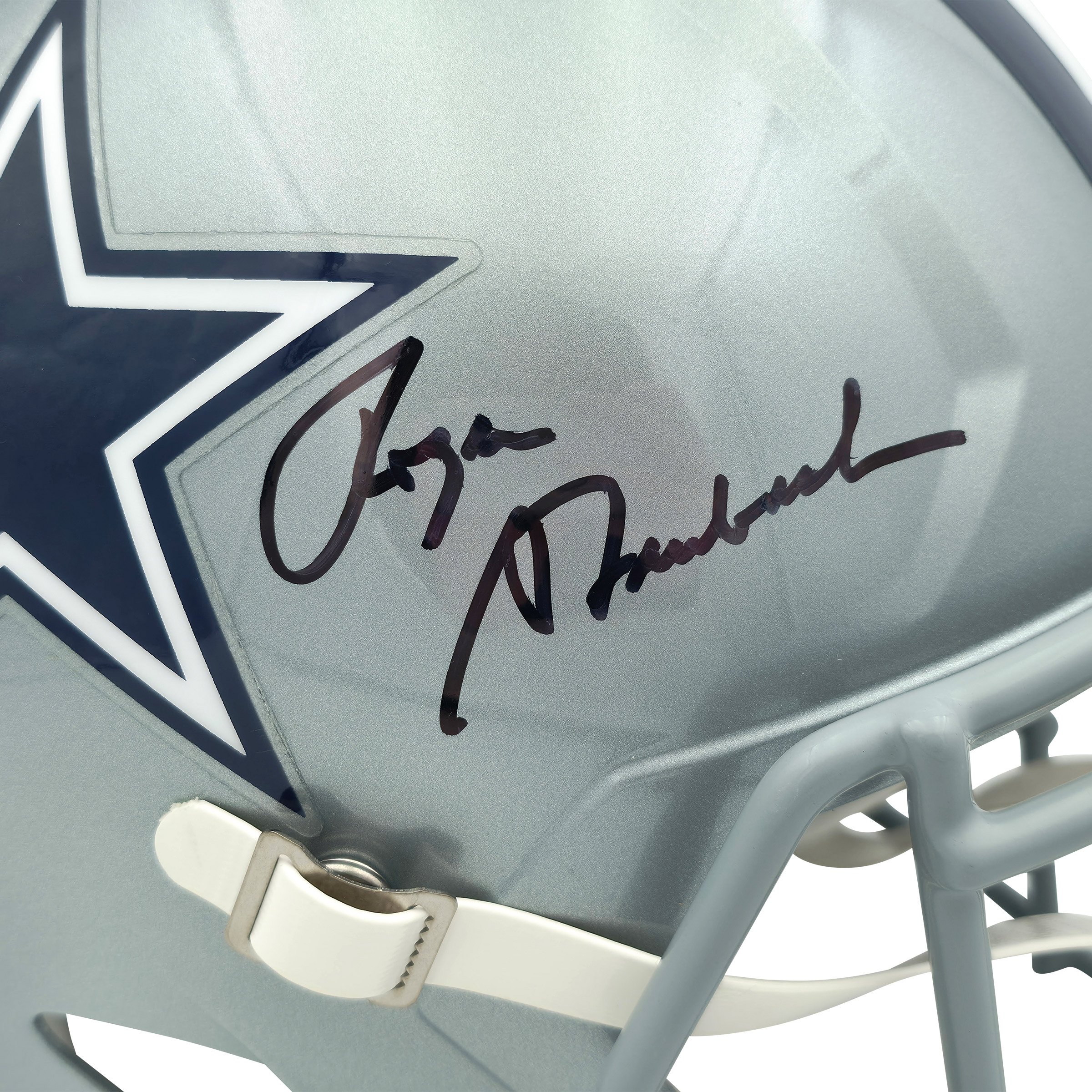 Roger Staubach Autographed Dallas Cowboys Silver Full Size Speed