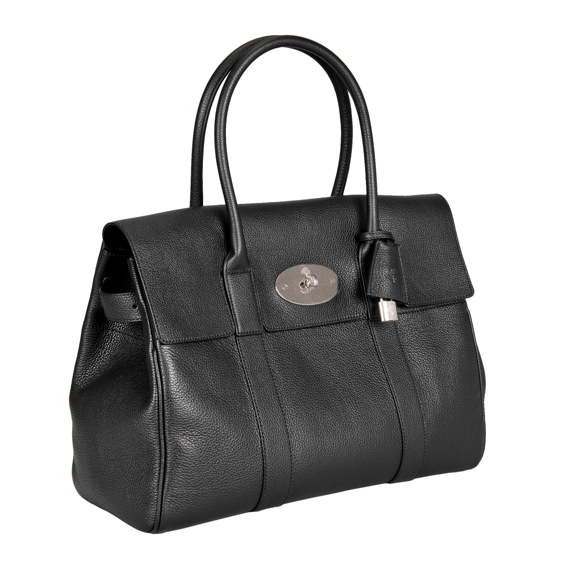 Mulberry Small Bayswater Grain Leather Bag, Black | Costco