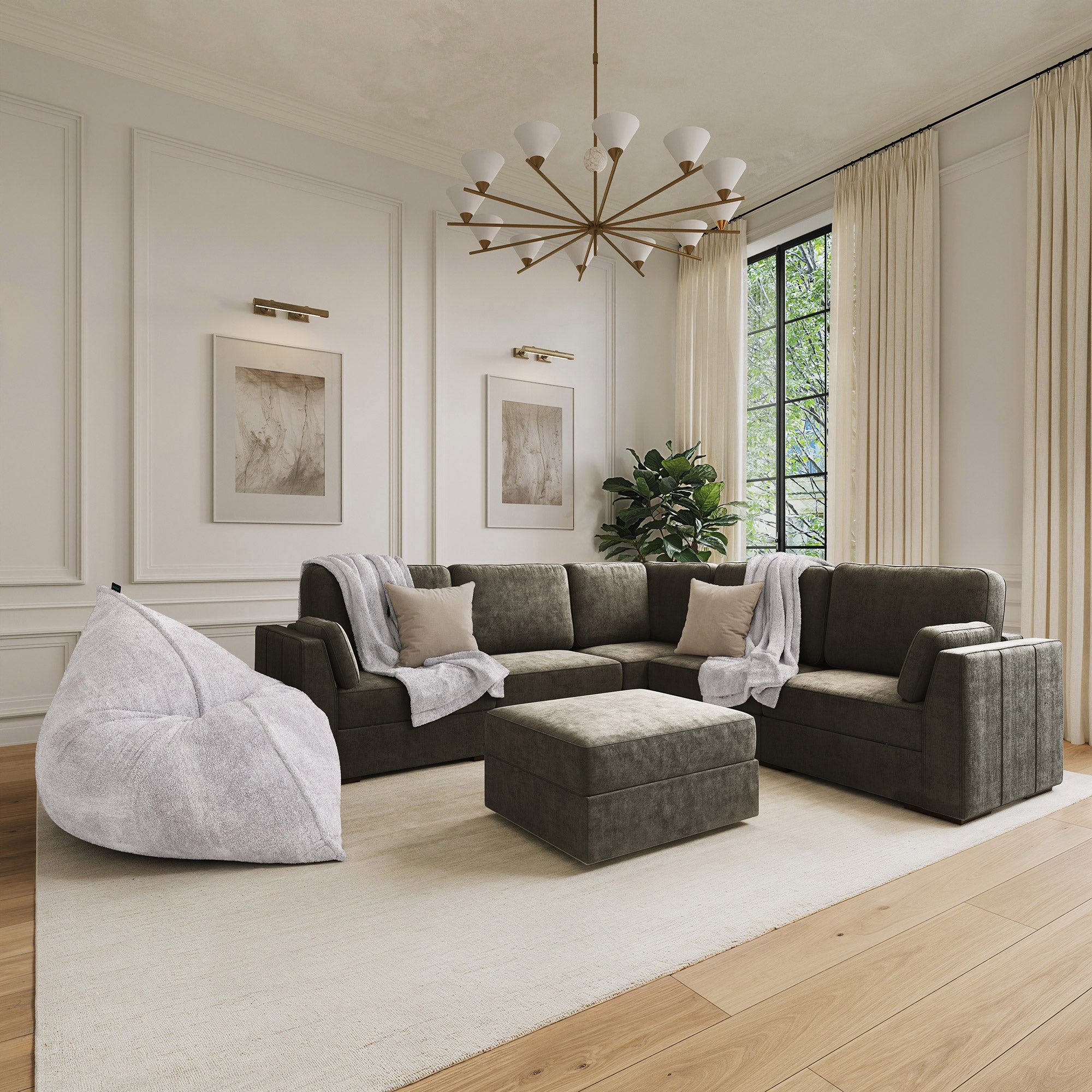 Lovesac Modular Sectional Sofa Bundles 6 Seats/ 8 Angled Sides