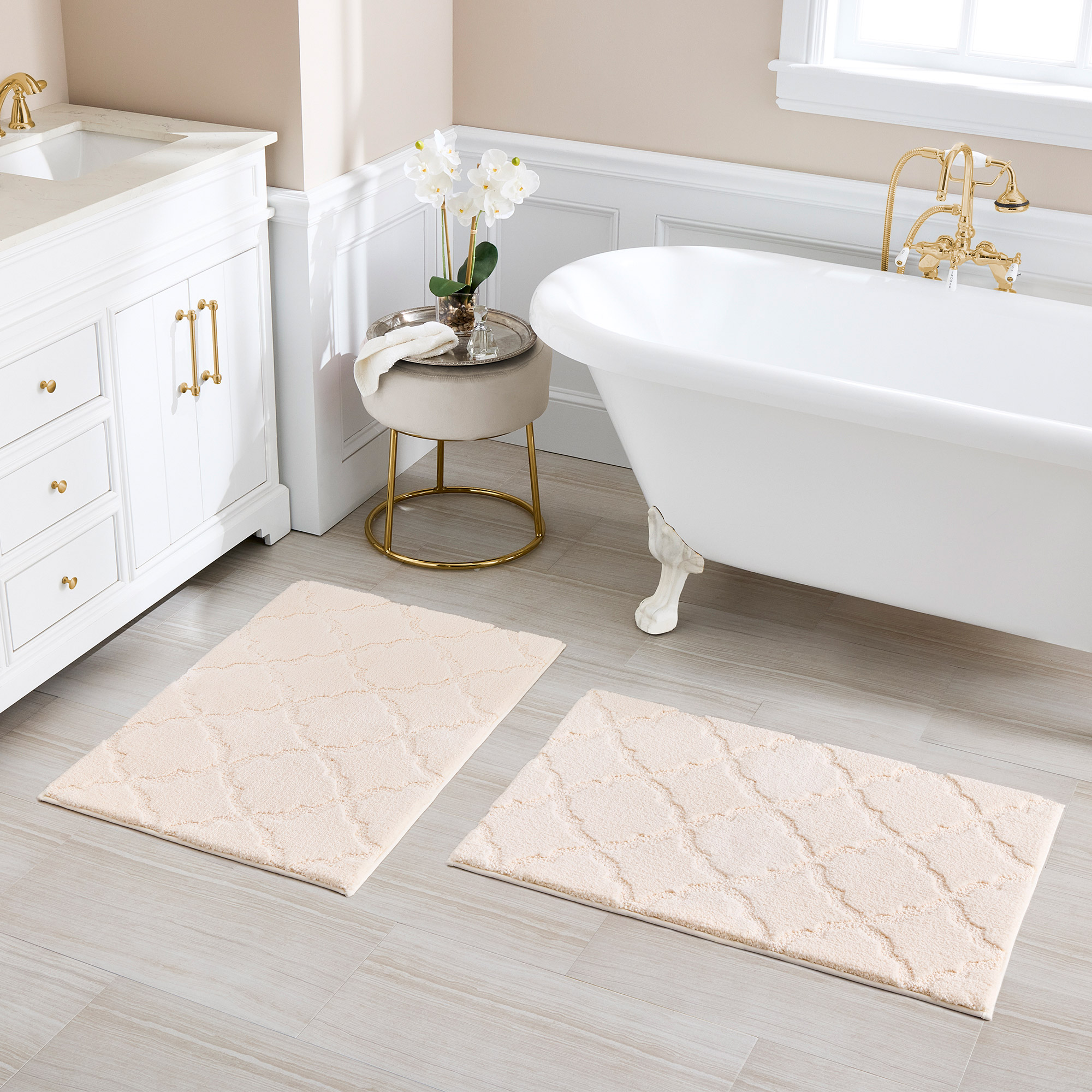 Charisma Drylon Trellis Bath Rugs  2-pack