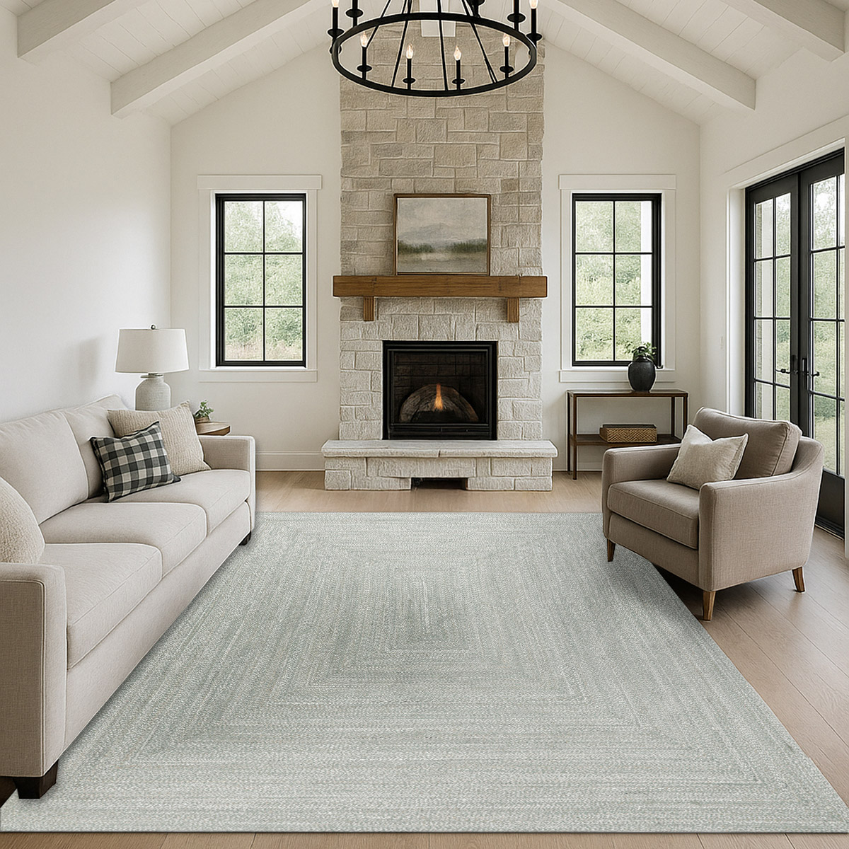 Obeetee Layla Braided Area Rug, Green, 7'9” x 9'9” | Costco