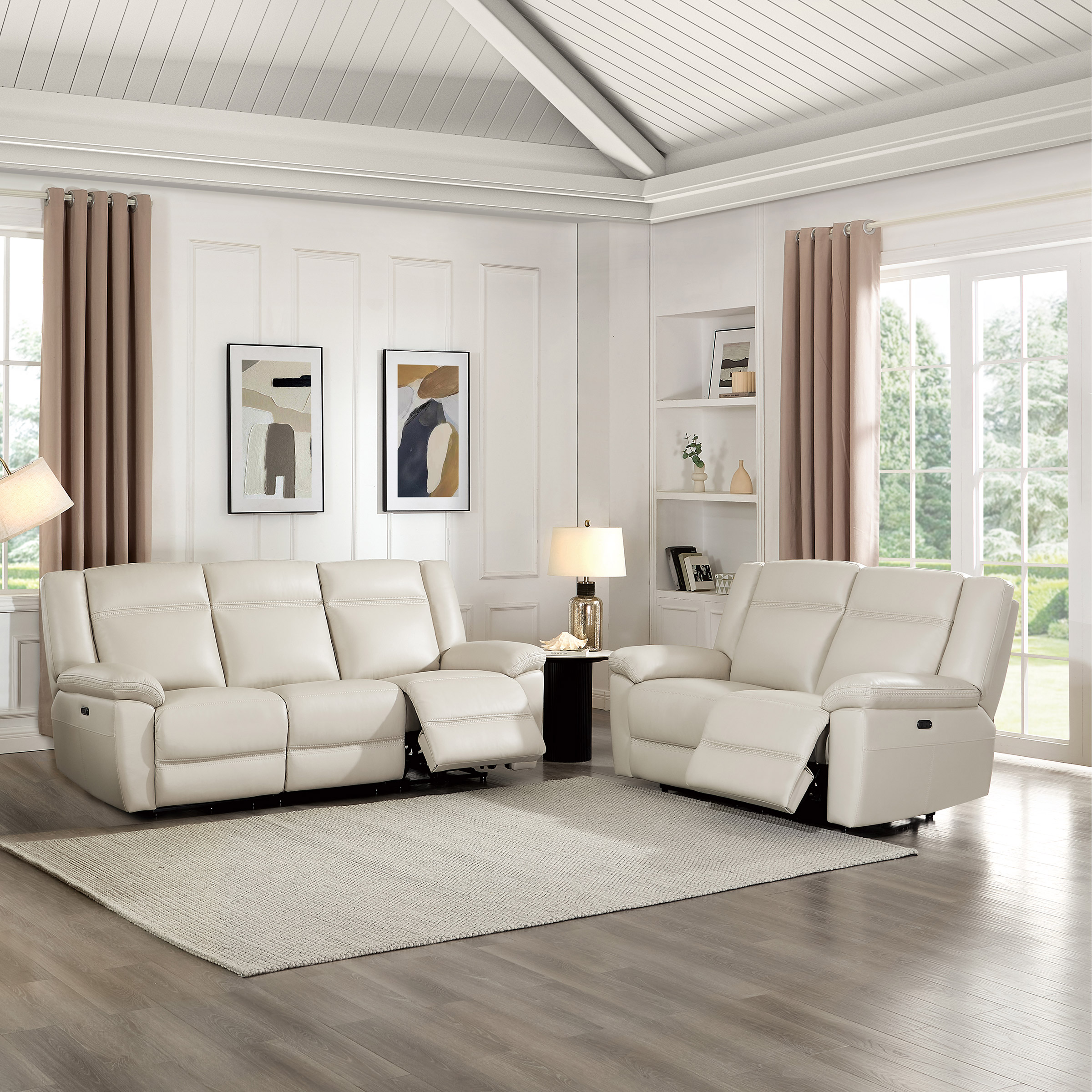 Prospera Home Perry Top Grain Leather Power Reclining Sofa and Loveseat