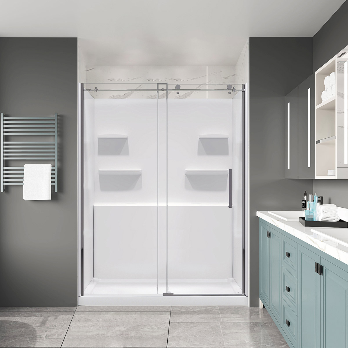 Appollo Lauren 60 in. Alcove Shower Kit