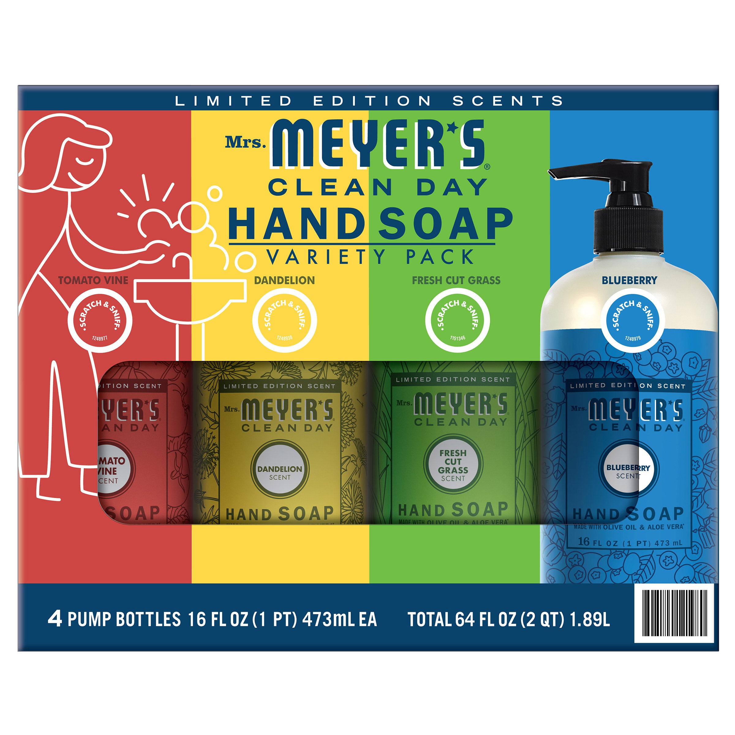 Mrs Meyer's Clean Day Hand Soap, 16 fl oz, 4-pack | Costco