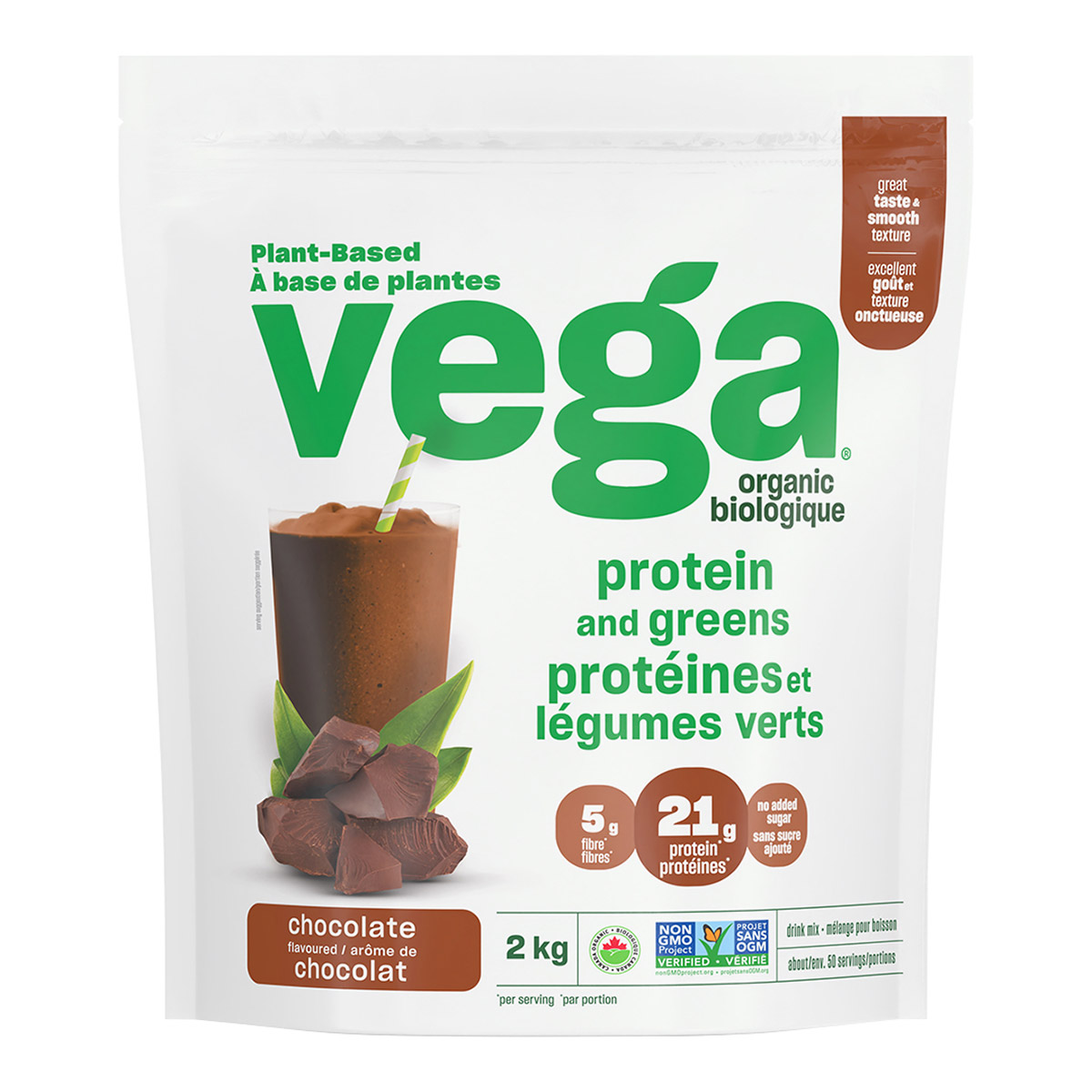 Vega Organic Chocolate Protein & Greens Powder, 2 kg