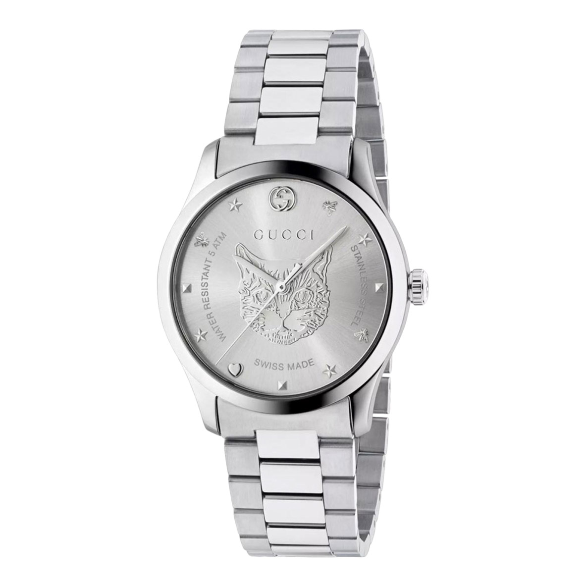 時計 GUCCI G-Timeless Gucci G-Timeless 38mm Silver Dial Stainless Steel Ladies Quartz