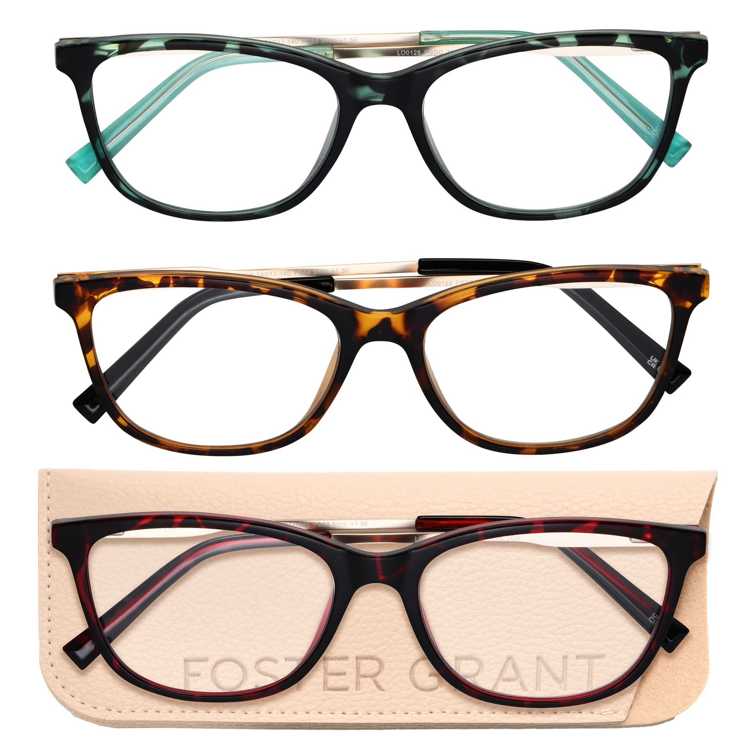 色ガラス #13 548630 rdzdsi3 Design Optics by Foster Grant #669 Upsweep Cateye Reading Glasses