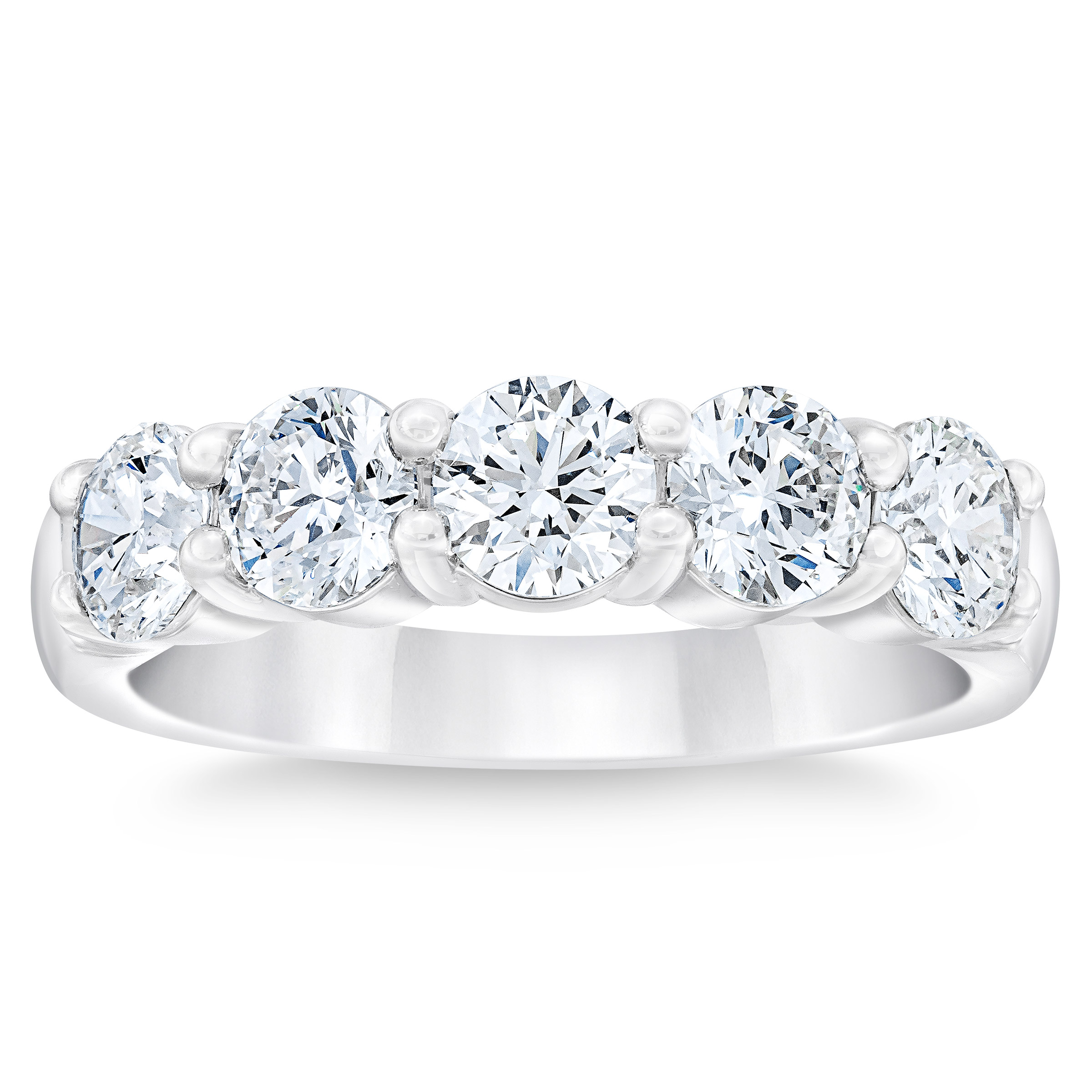 Round Brilliant 2.00 ctw VS2 Clarity  I Color Diamond Platinum Band