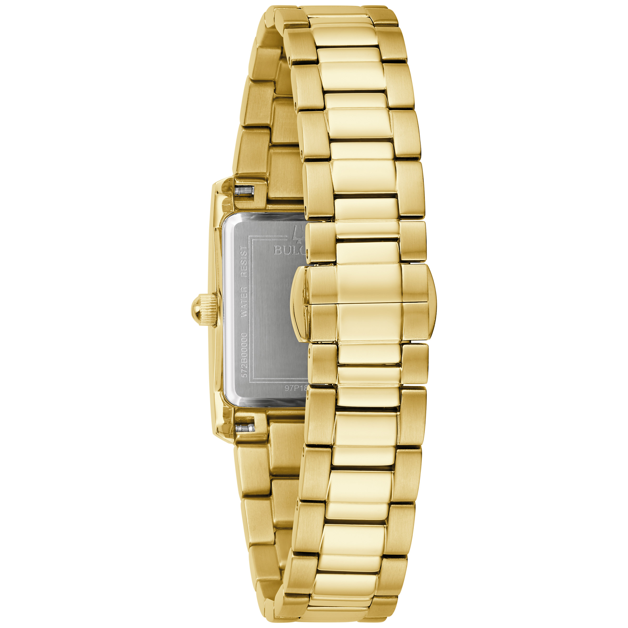 Bulova Classic Gold Tone Stainless Steel Diamond Rectangle  display picture 1
