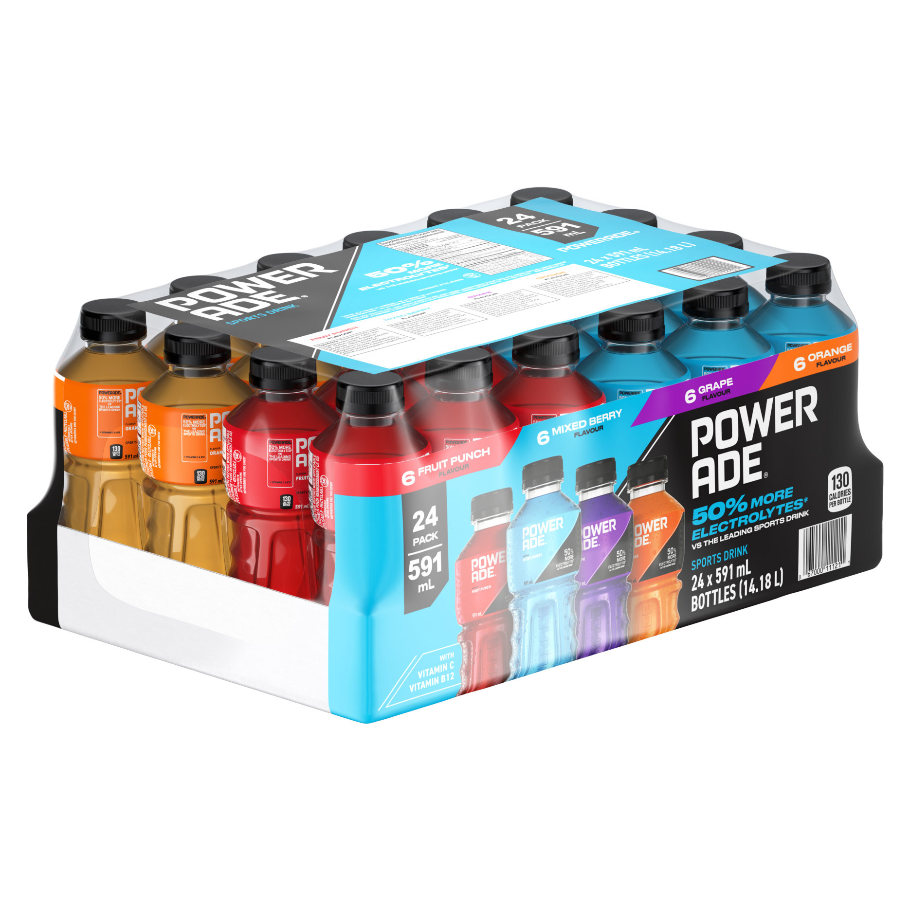 Powerade ION4 Sports Drink Variety Pack 24 × 591 mL