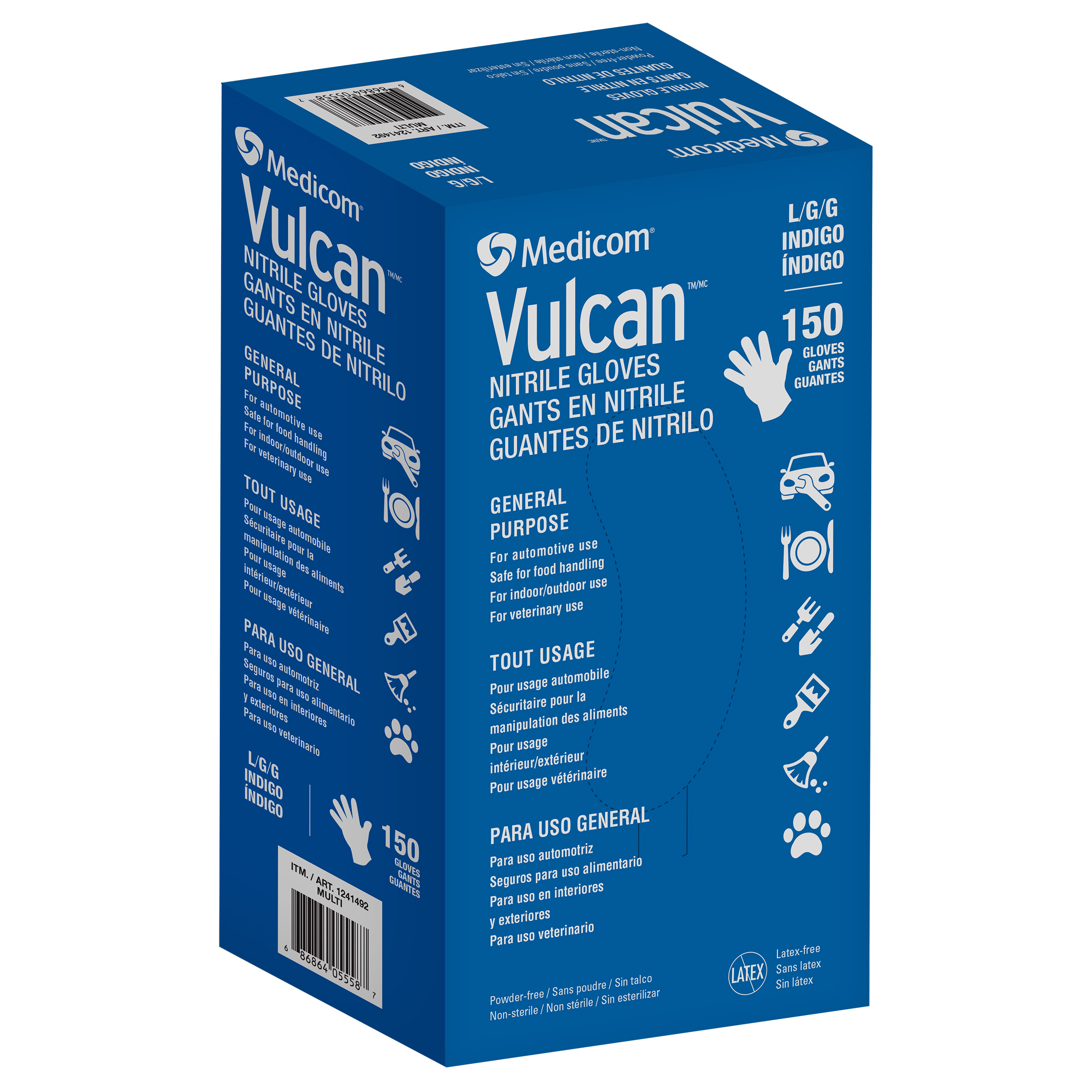 Vulcan Nitrile Gloves, Large, Indigo | Costco