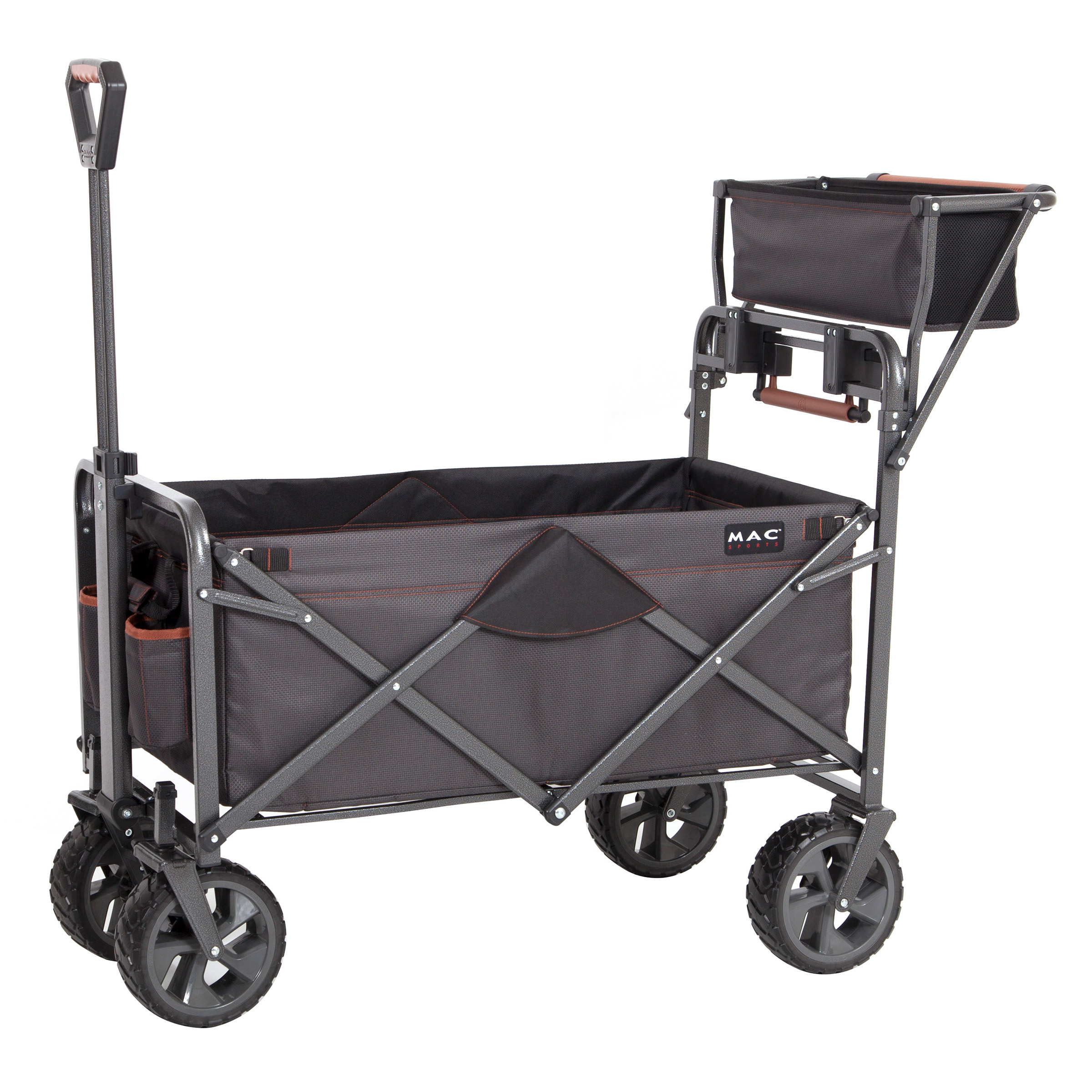 Mac Sports Deluxe Push Pull Folding Wagon with Brakes