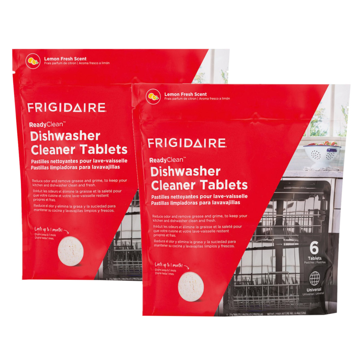 Frigidaire Readyclean Dishwasher Cleaner Tablets, 2 × 6 Tablets