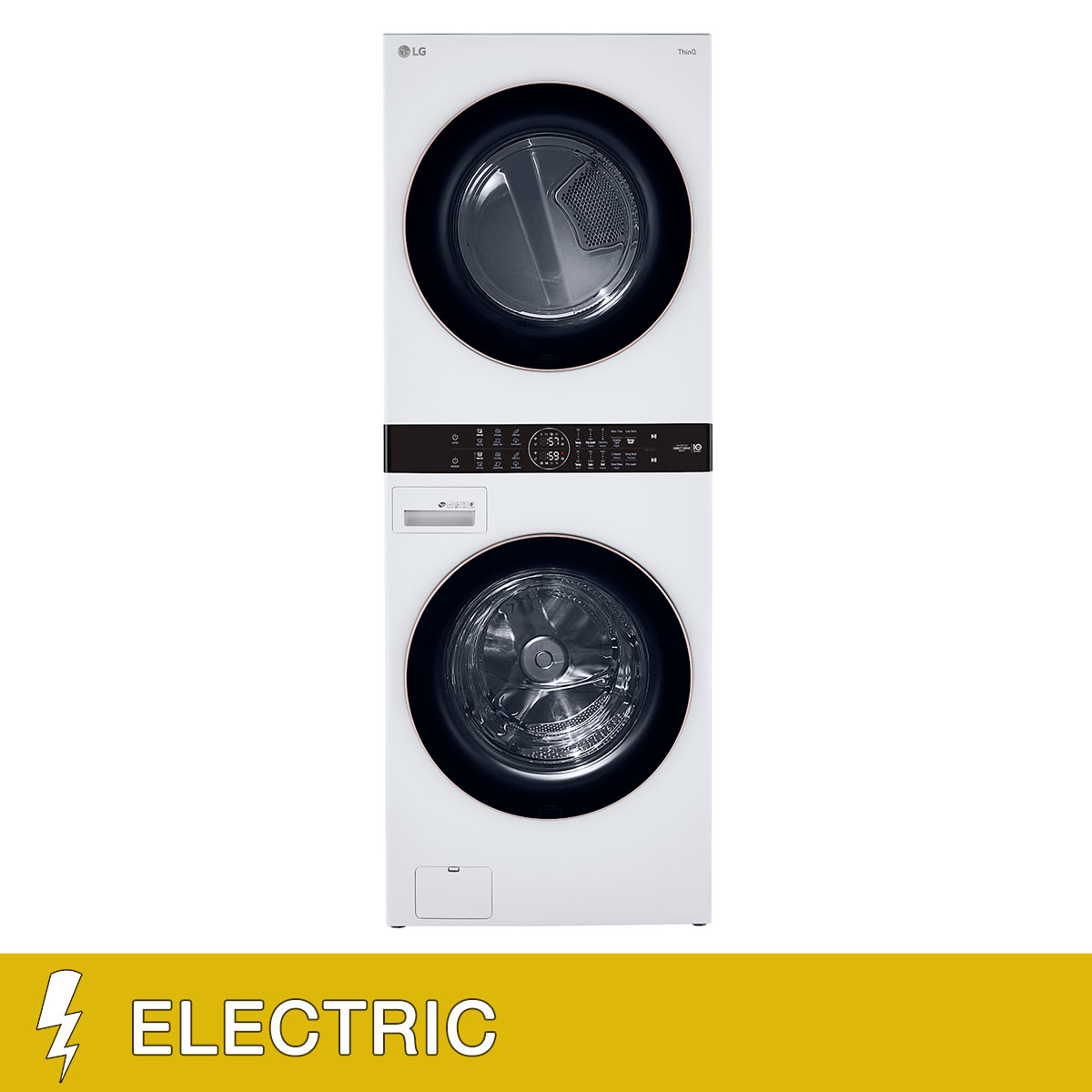 LG WashTower Single Unit ELECTRIC with Center Control 4.5 cu. ft. Front Load Washer and 7.4 cu. ft. Dryer