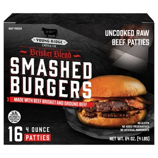 YOUNG RIDGE BRISKET BLEND SMASH BURGERS 64 OZ