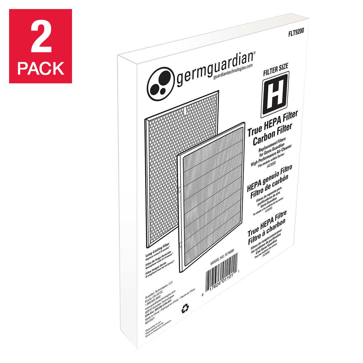 GermGuardian True HEPA Genuine Replacement Filters, Pack of 2
