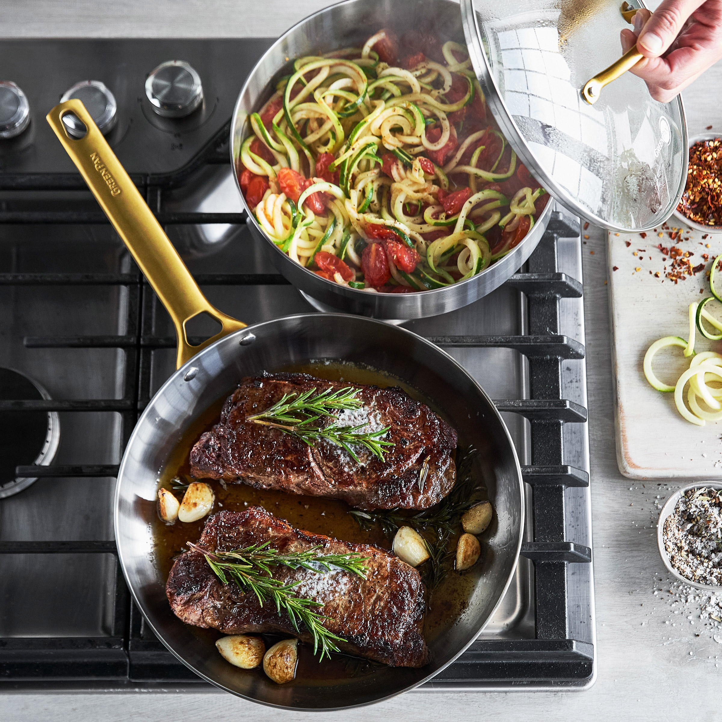 りんごマントルピース GreenPan Reserve Stainless Steel 5-piece Cookware Set | Costco