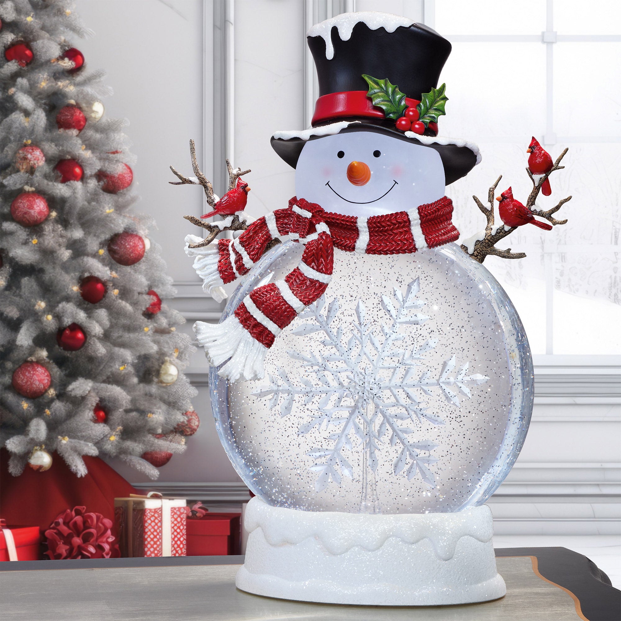45.7 cm (18 in.) Holiday Snowman with Glitter and LED Lights | Costco