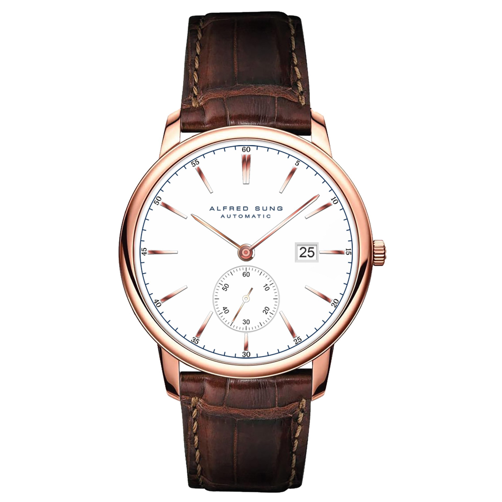 Alfred Sung Automatic White Dial Men's Watch