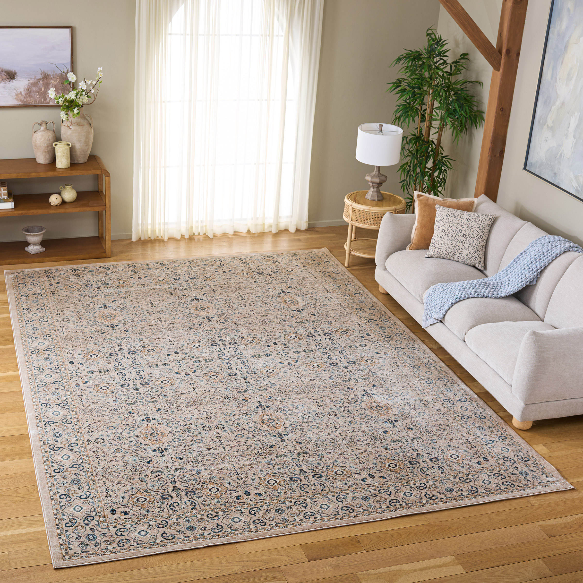 Safavieh Sutton Area Rug, Beige Navy, 9' x 12' | Costco