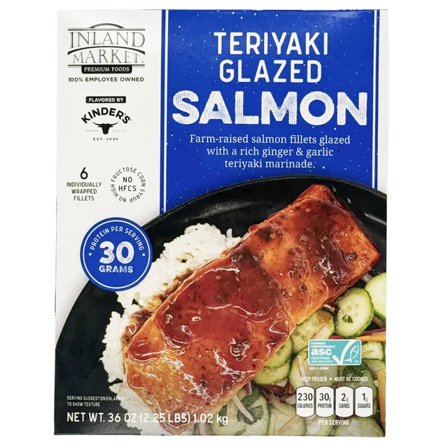 INLAND MARKET KINDERS TERIYAKI SALMON 2.25 LBS