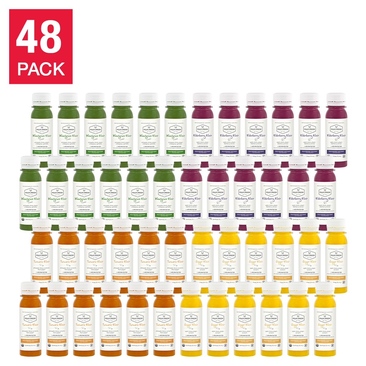 Pulp & Press Organic Cold-Pressed Wellness Shot Pack  48-pack