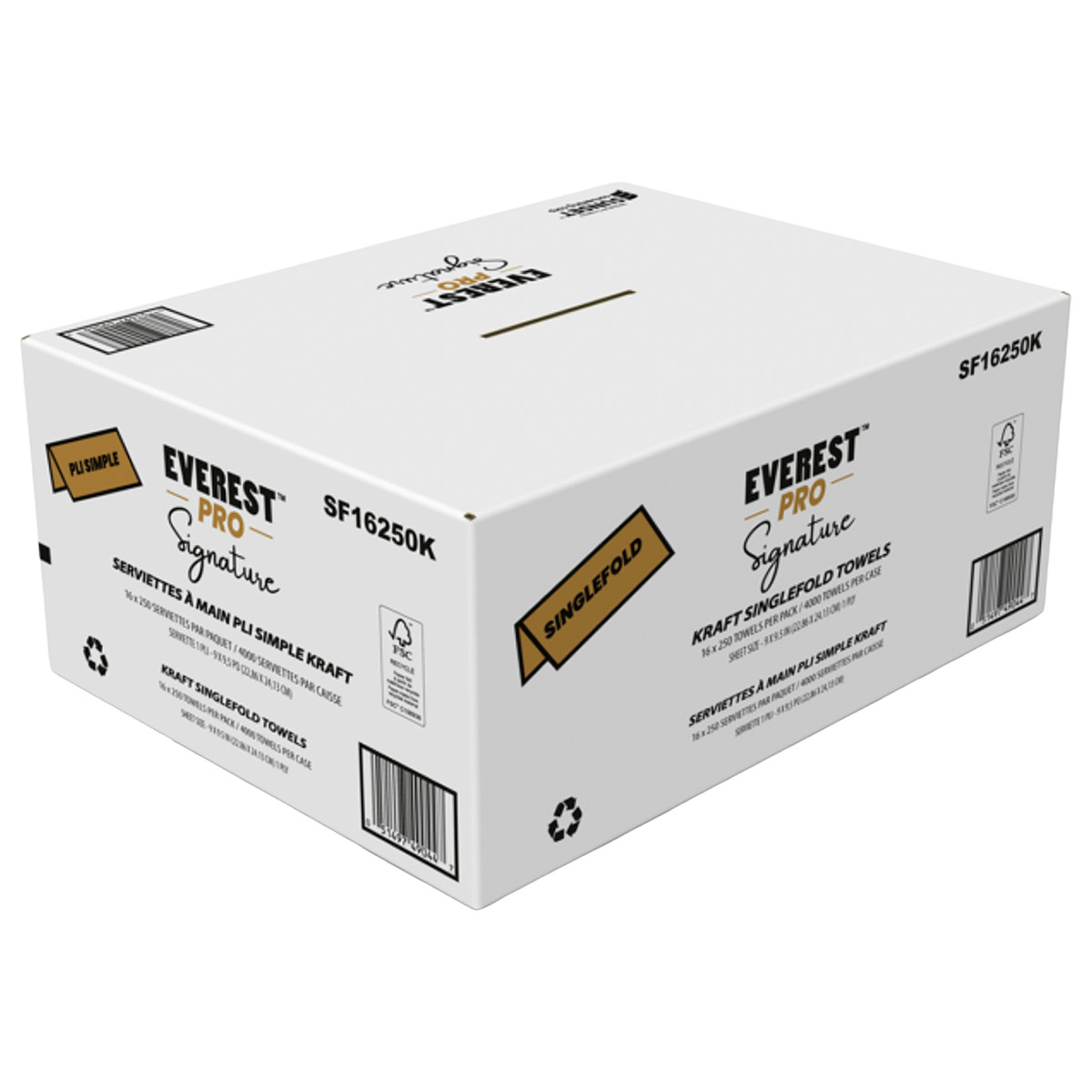 Everest Pro Signature Singlefold Hand Towel, 16 × 250 Sheets