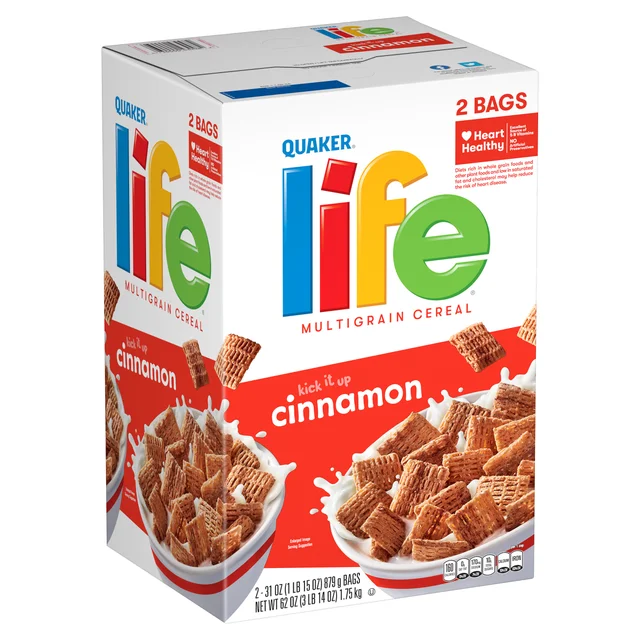 Quaker Cinnamon Life Cereal, 31 oz, 2-count