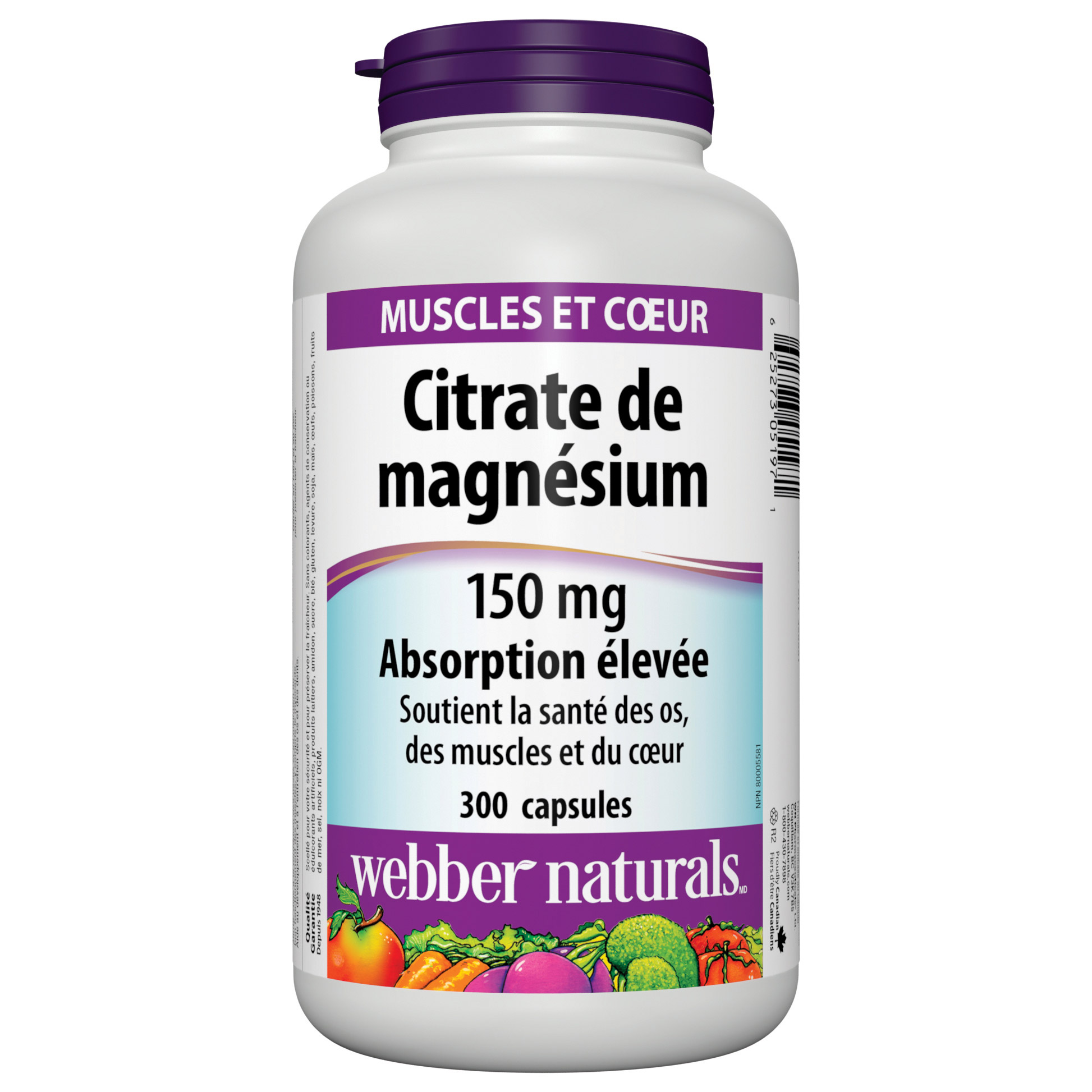 Citrate de magnésium webber naturals