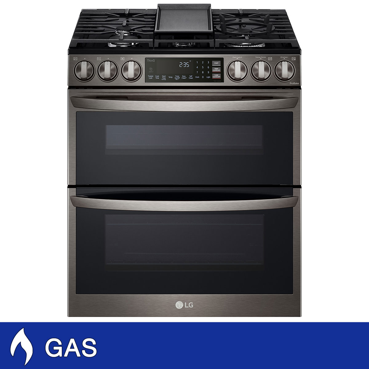 LG 6.9 cu. ft. Smart GAS Double Oven Range with Built-In Air Fry