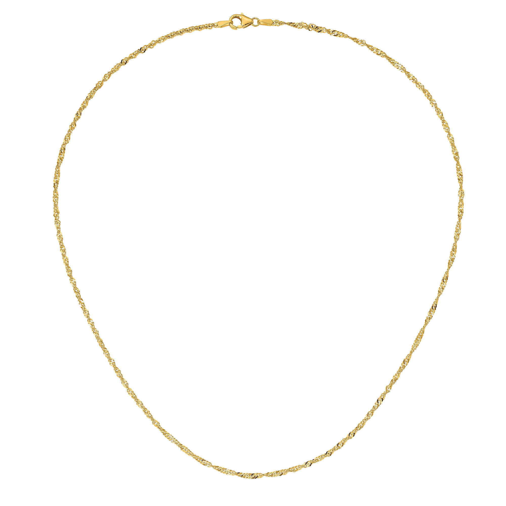 Diamond Cut Singapore Chain Necklace in 14-kt Yellow Gold