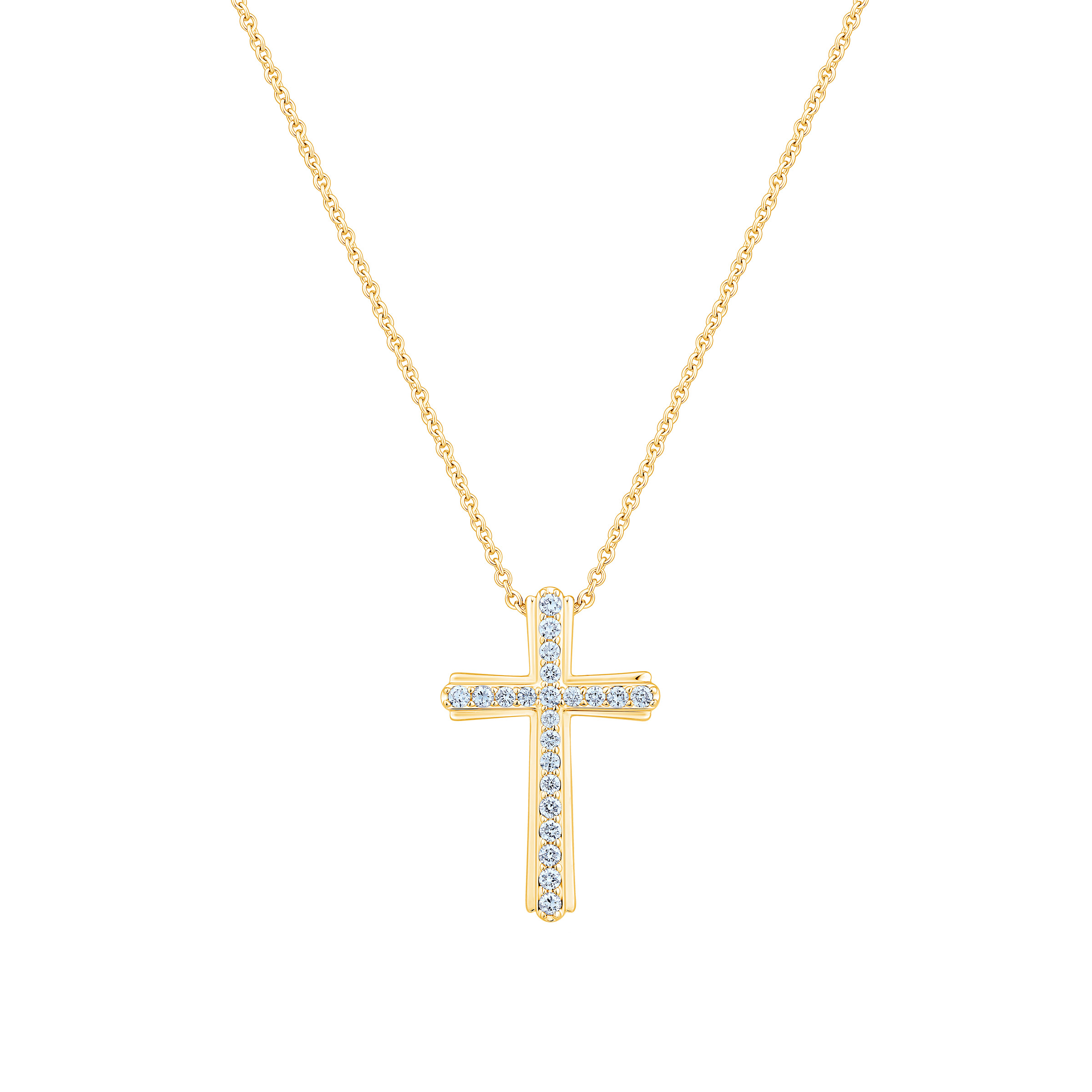 Round Brilliant Diamond Cross Pendant (0.20 ctw)