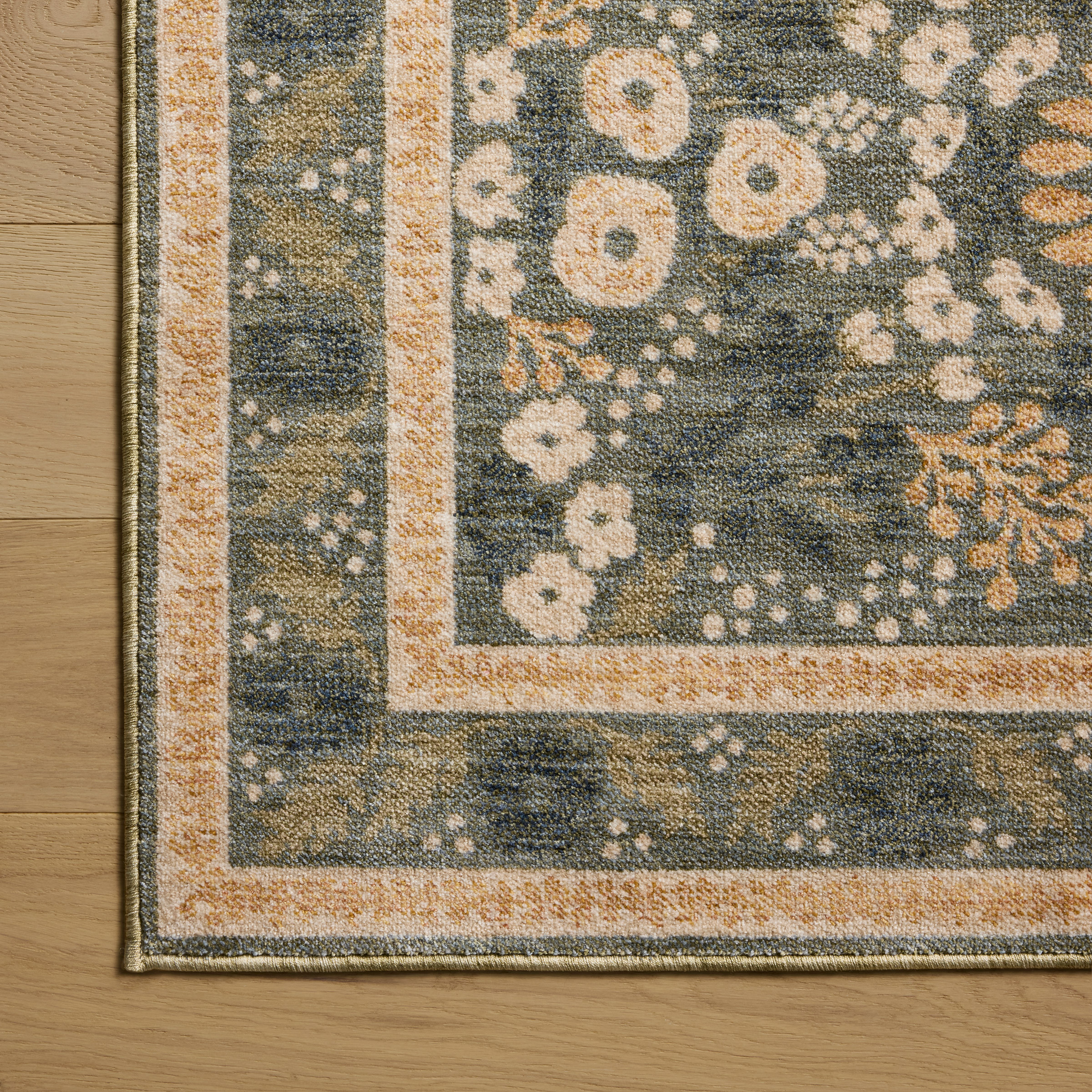 Rifle Paper Co. x Loloi Figaro Runner Rug, Navy/Green, 1'11” x 8