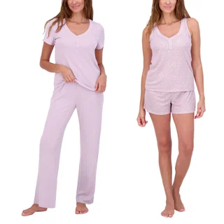 LIVE 2 LOUNGE WOMEN'S POINTELLE 4-PIECE LOUNGE SET