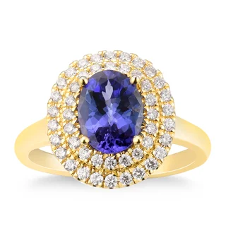 Tanzanite and Diamond 14kt Yellow Gold Ring