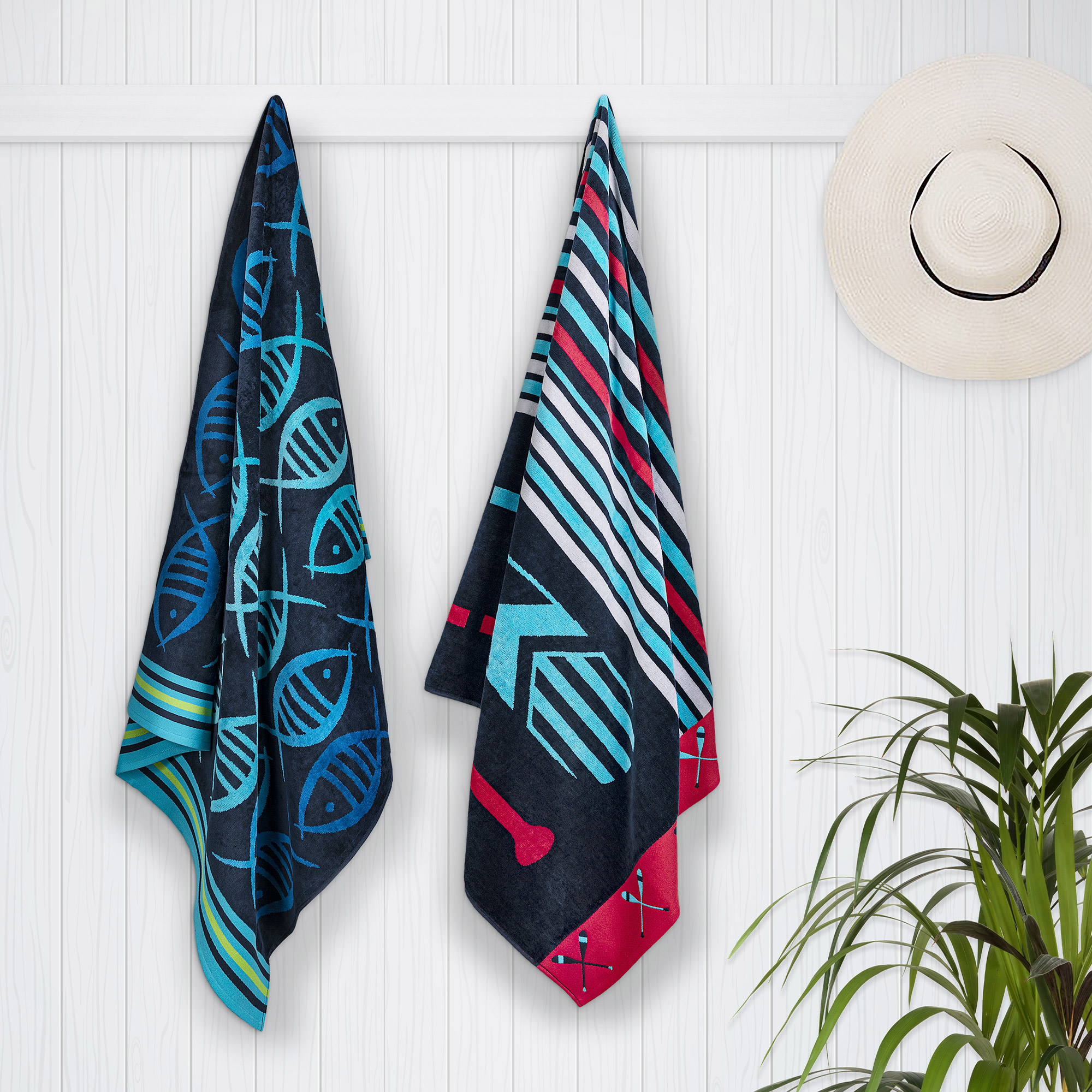 Drap de plage imprimé - bleu - Kiabi - 12.00