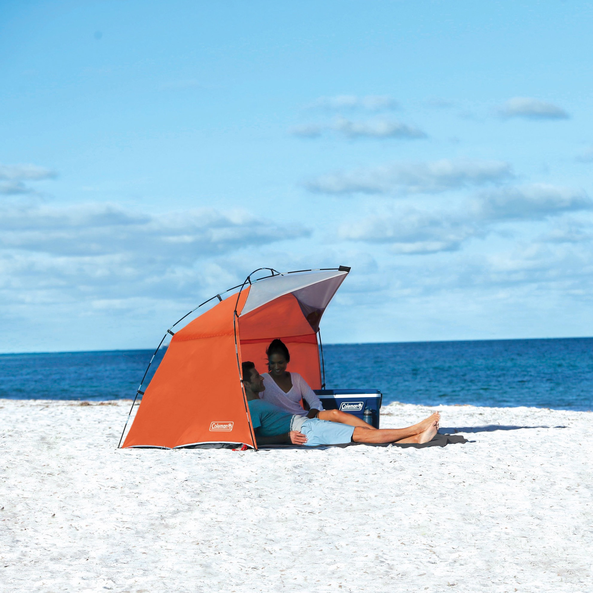 Coleman Skyshade Large Compact Beach Shade, Tiger Lily | Costco