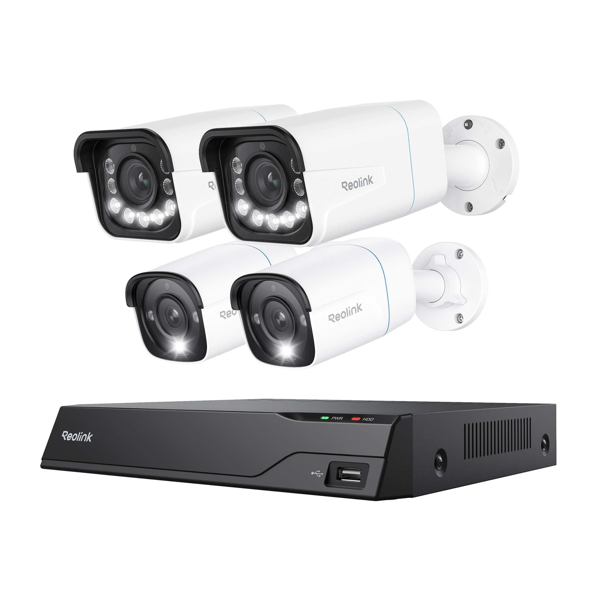 Reolink 8 Channel 4K 2TB NVR PoE Security System 2-5x Opt. Zoom Cameras + 2 Bullet