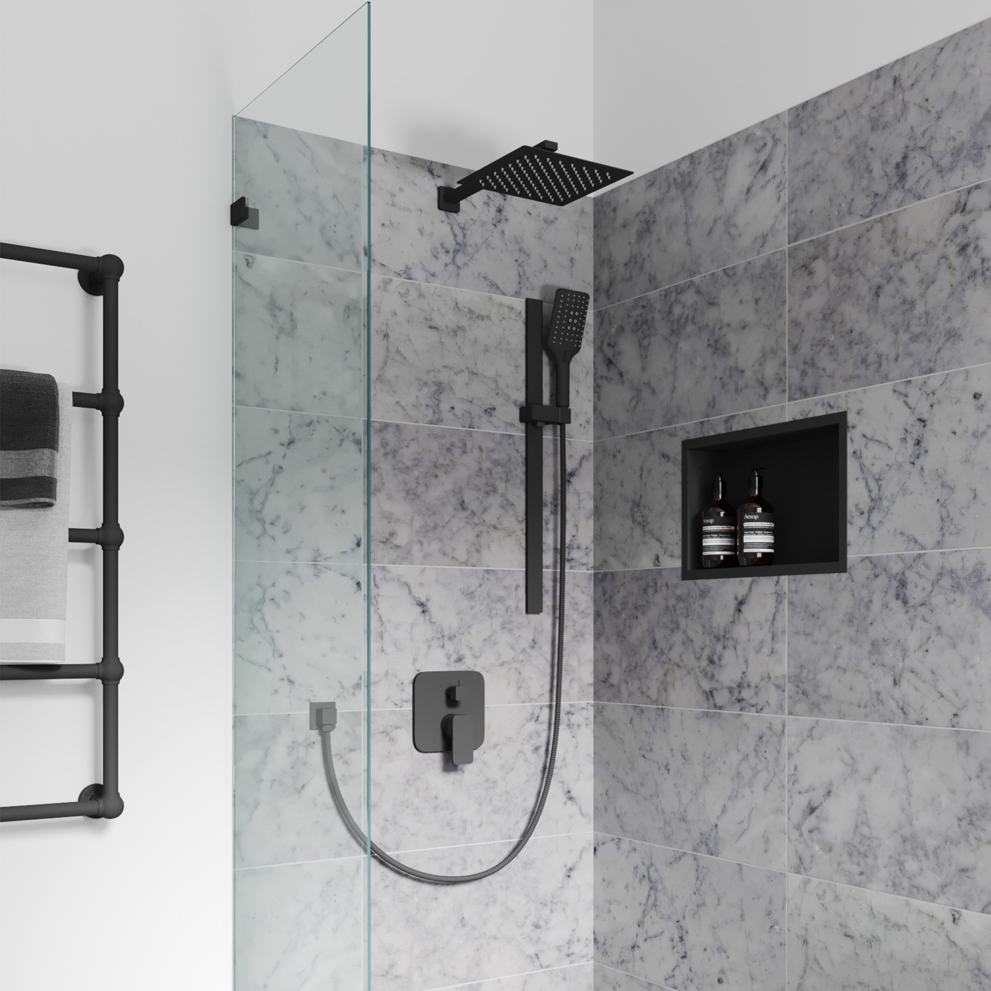 Pulse Resort Shower Combo System with Showerhead and Handshower