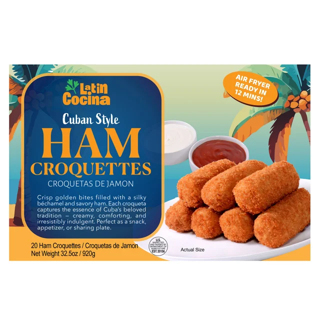 LATIN COCINA CUBAN HAM CROQUETTES 20 CT