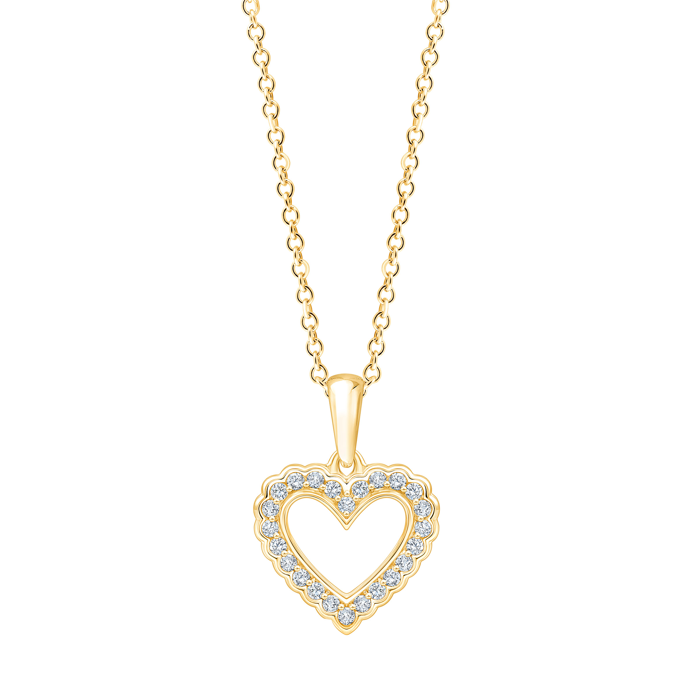 Round Brilliant Diamond Heart Pendant (0.15 ctw)